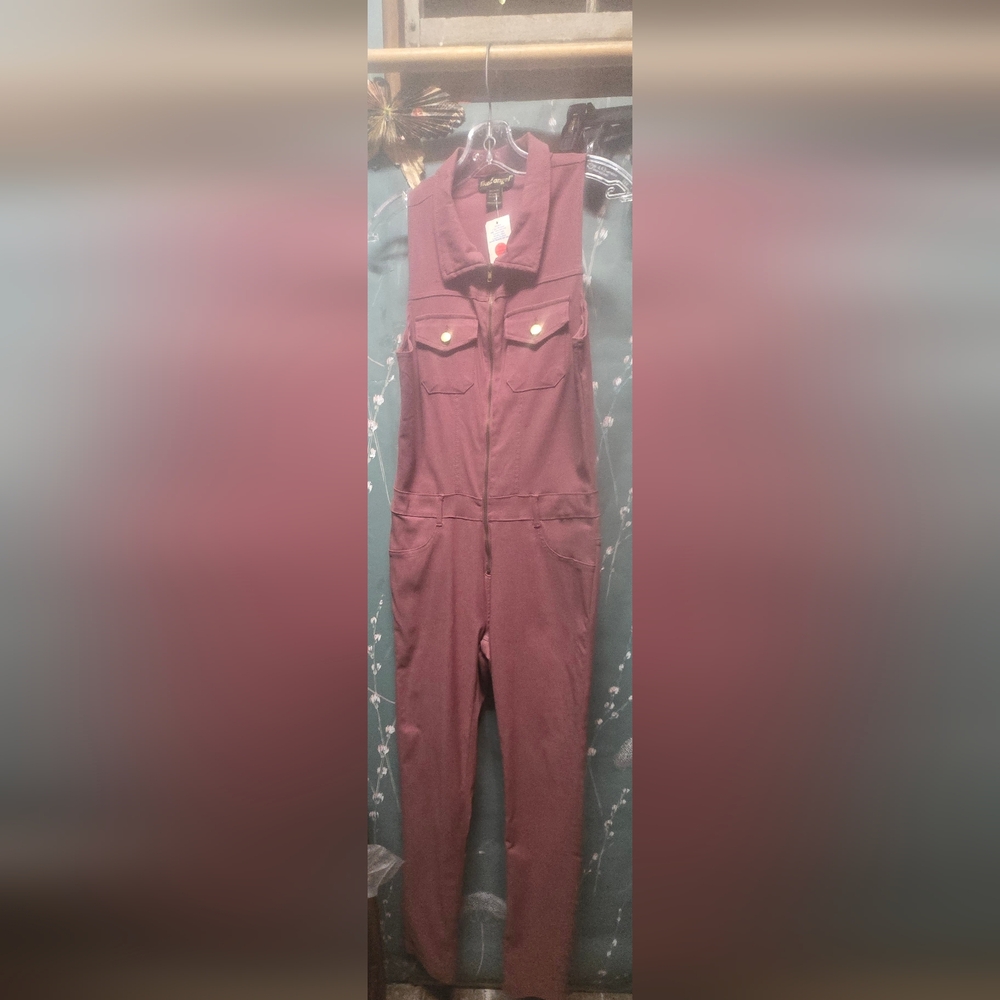 Like an Angel Burgundy Jumpsuit